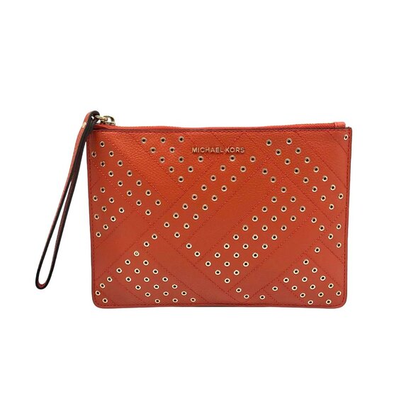 Michael Kors Handbags - Michael Kors Persimmon Leather Jet Set Travel Wristlet